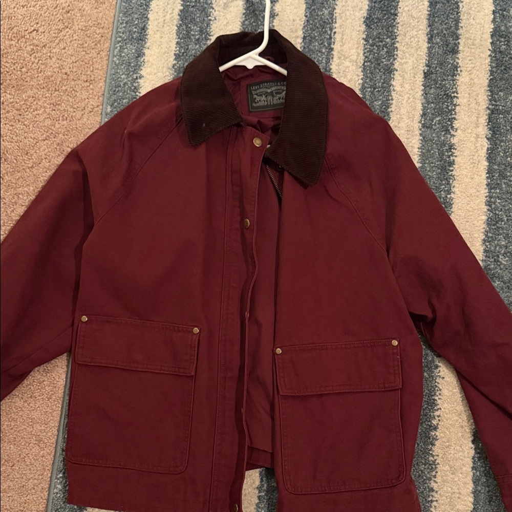 Levi's Maroon Jacket with Dark Brown Corduroy Collar